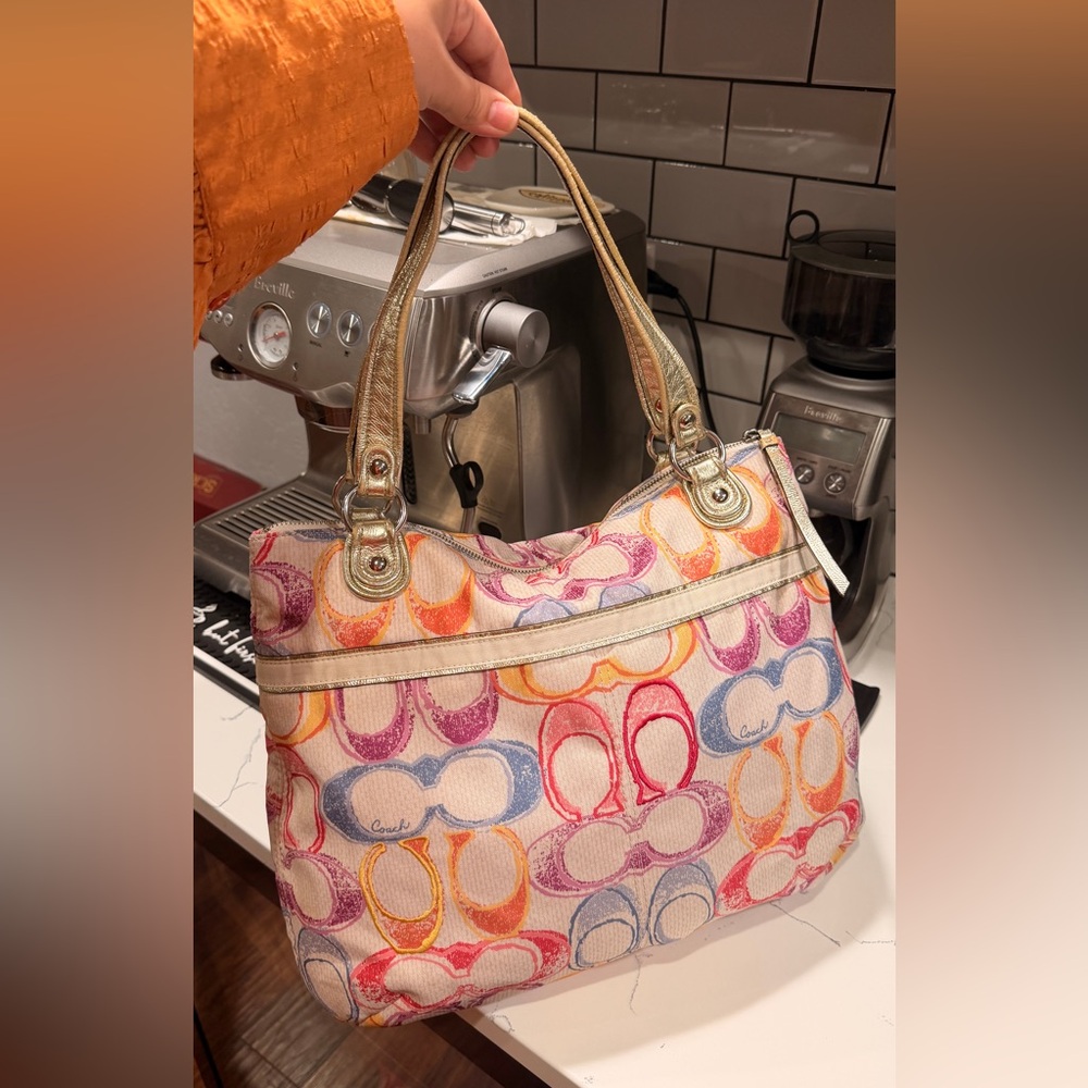 Coach Poppy Dream Signature Glam Tote Bag - Picture 5 of 9